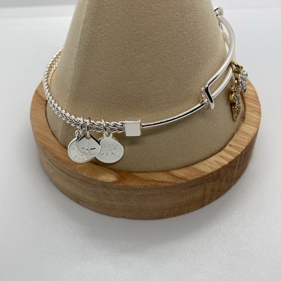 Alex and Ani Two-Tone Textured Goldfish Charm Bangle - Picture 3 of 8